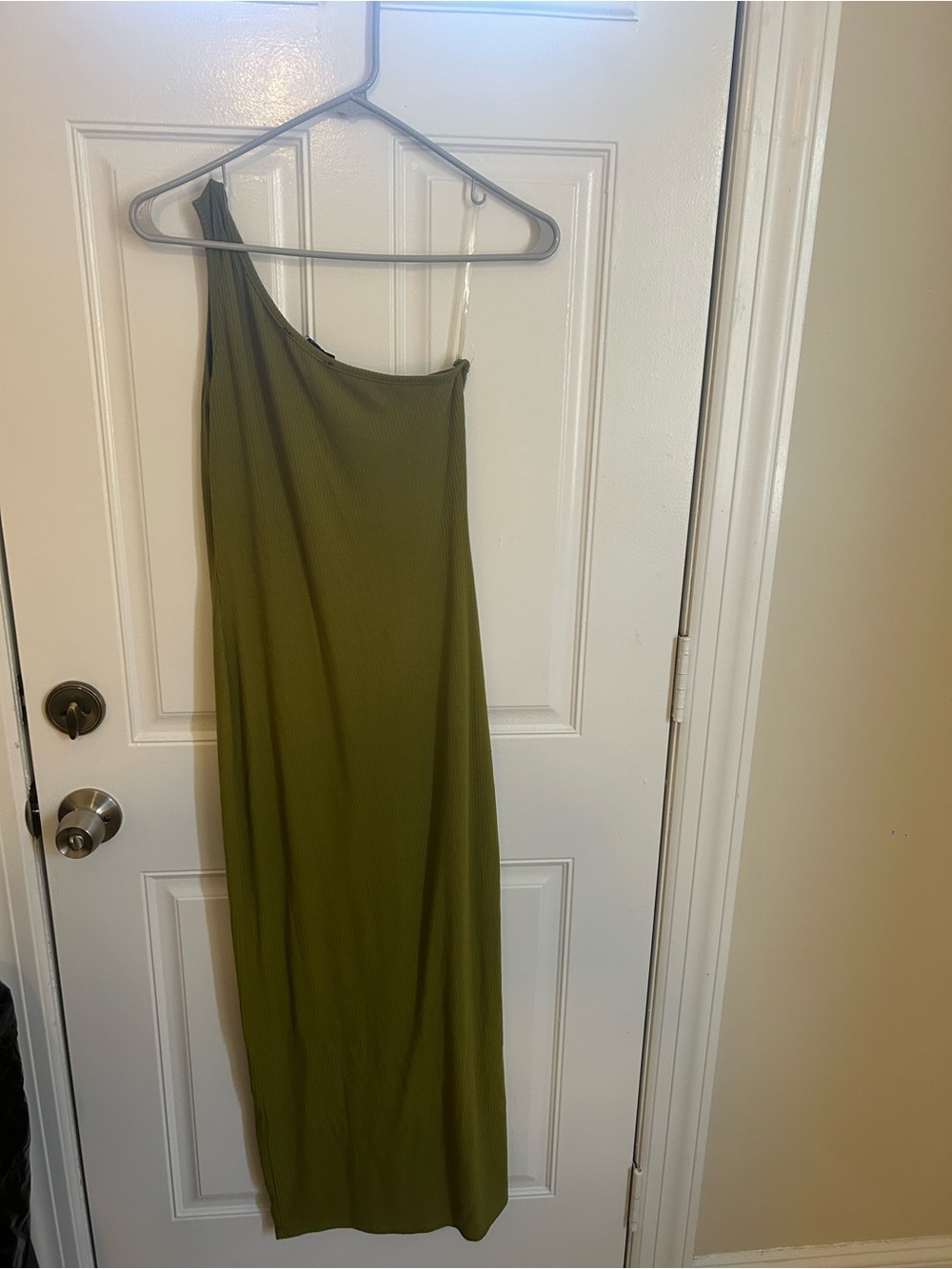 Olive One-Shoulder Maxi Dress - Women's